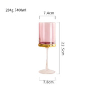 Vidro de vinho tinto dourado nórdico, vidro de cristal, champanhe, suco doméstico, copo de vinho, modelo de sala, bar, utensílios de bar