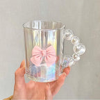 Caneca de Vidro Bolha e Laço