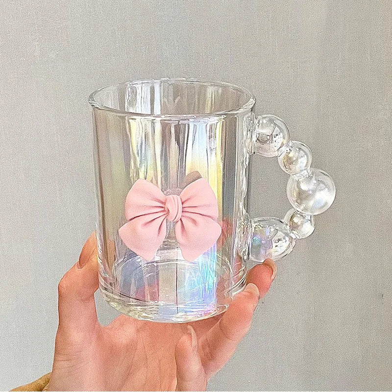 Caneca de Vidro Bolha e Laço