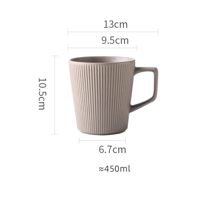 450ml canecas cerâmicas para homens e mulheres, copos de água da grande capacidade, para o café, leite, escritório, par
