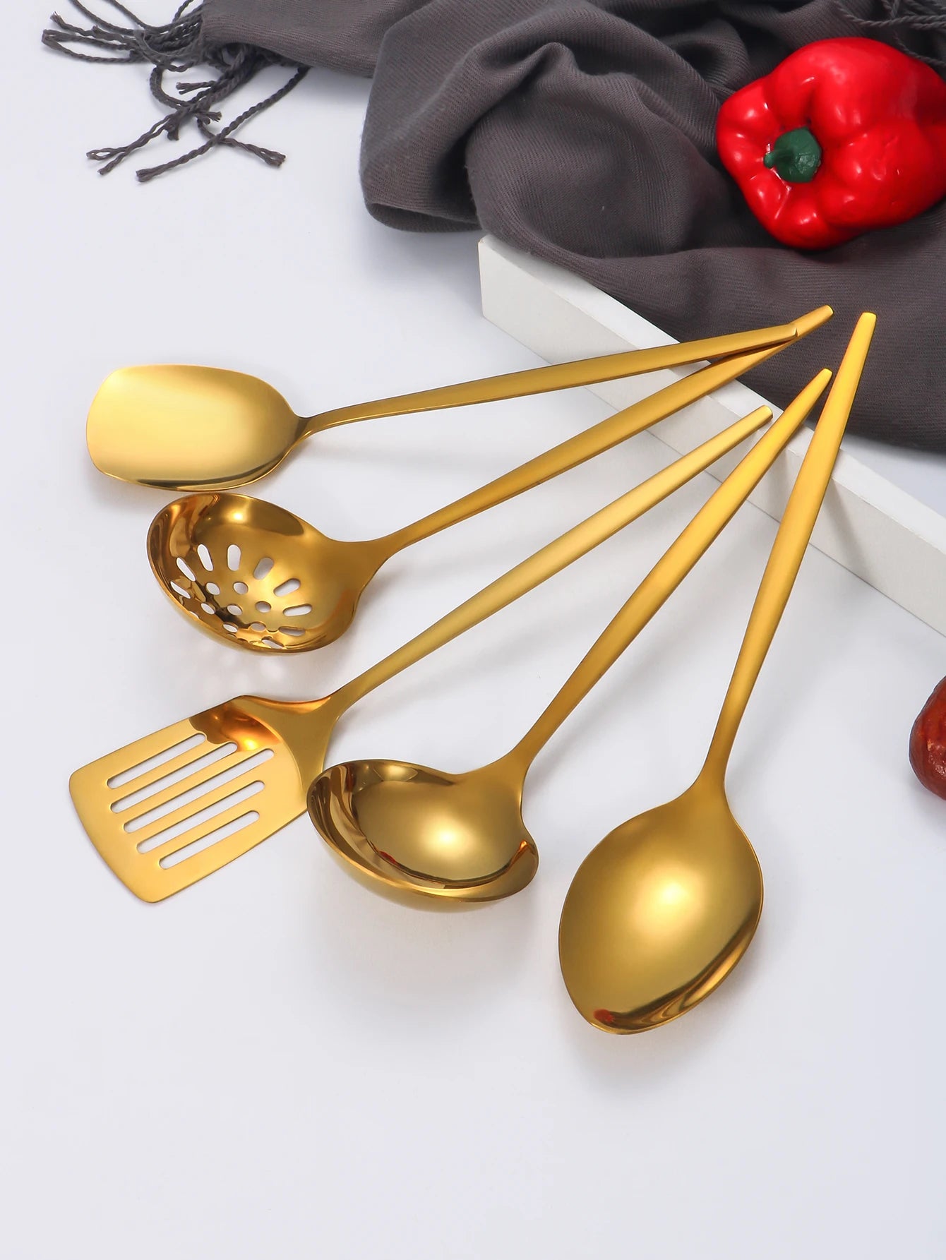 Conjunto de Utensílios de Luxo em Aço Inox - 2, 7 ou 12 Peças