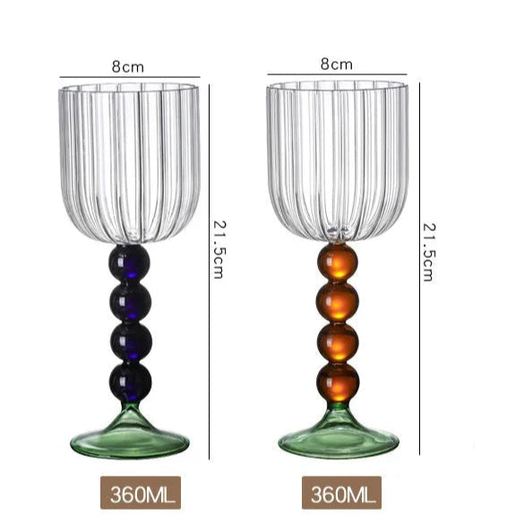 Taça Listrada Duo Color de Vidro - 360ml