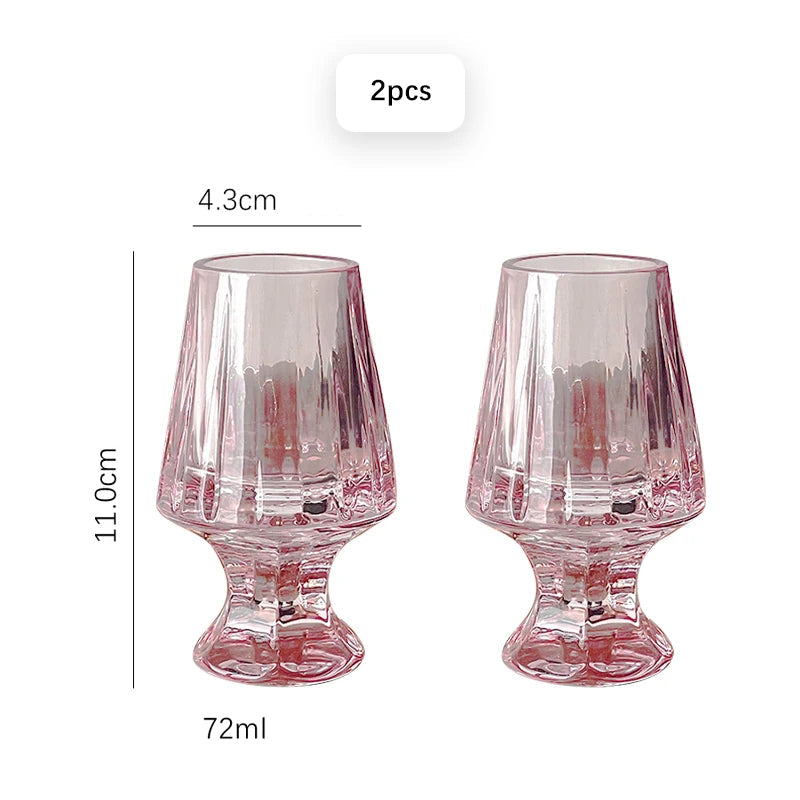 Taças de Cristal Rosa Estilo Francês - Individual ou 2pcs