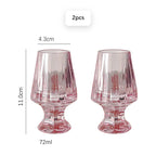 Taças de Cristal Rosa Estilo Francês - Individual ou 2pcs