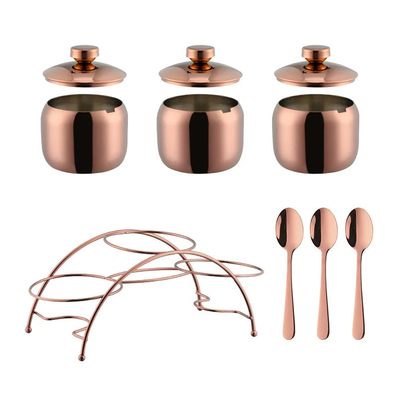 Porta Condimentos em Inox Individual ou Kit 9 Pcs
