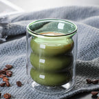 Copo de Vidro Colorido Parede Dupla 200ml - Design Espiral