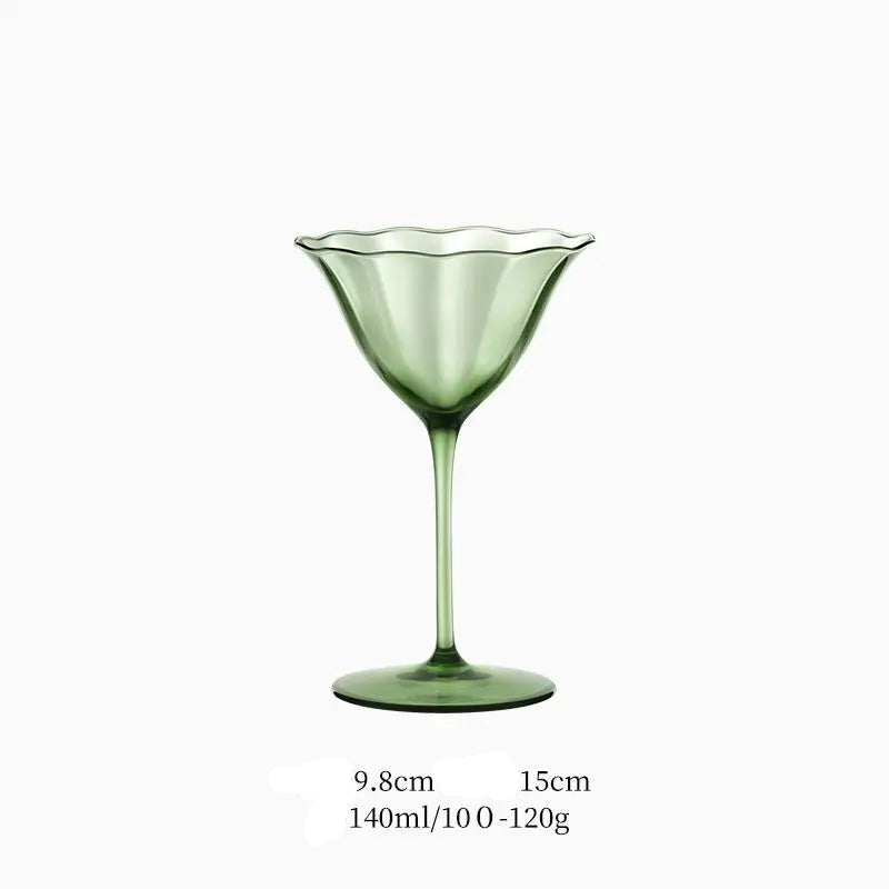 Taças de Cristal Verde Nórdico Retrô