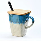 Caneca Quadrada de Cerâmica 400ml - Estilo Retrô