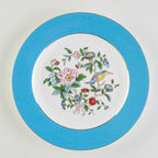 Prato Decorativo de Porcelana Europeia com Flores e Pássaros para Salada e Refeições