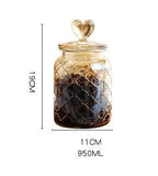 Garrafa De Armazenamento De Vidro Com Tampa, Recipiente Transparente Em Forma De Coração, Frasco De Armazenamento De Feijão De Café, Recipiente De Cozinha, Grande Capacidade, Âmbar