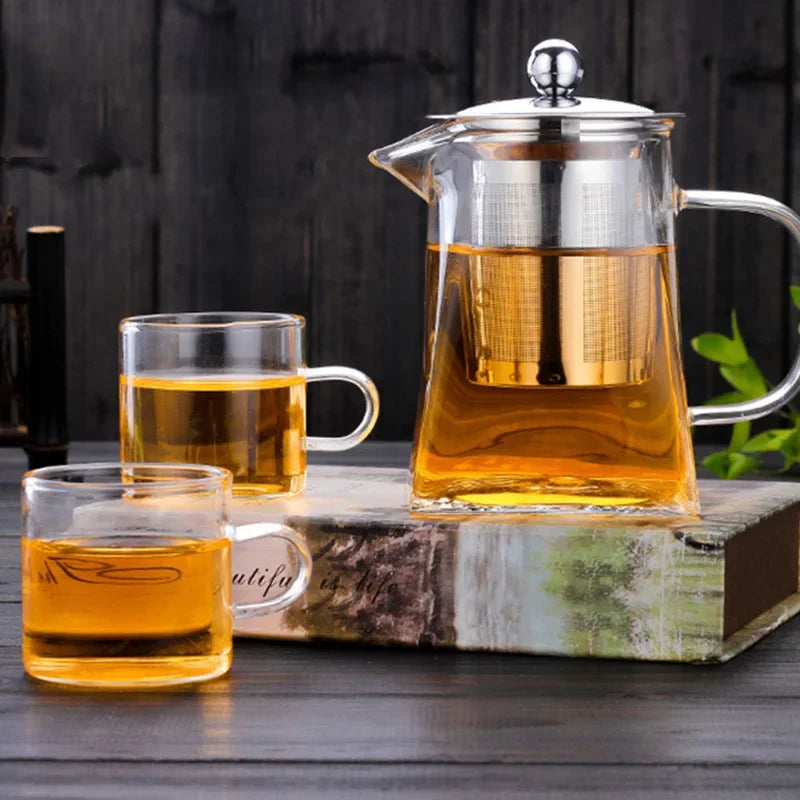 Chaleira Quadrada de Vidro com Infusor