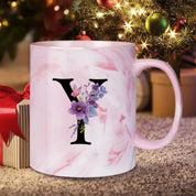 Caneca Floral Iniciais Letras - 320ml