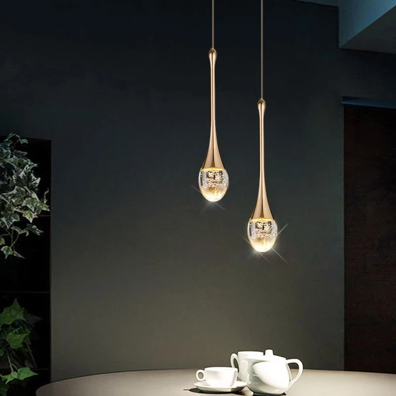 Modern Bubble Crystal Chandelier, Lâmpada suspensa, Luzes pendentes para sala de jantar, Quarto, Bar, Café, Lâmpada LED para decoração de casa