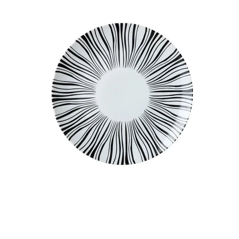 Prato de Porcelana Geométrico de Luxo