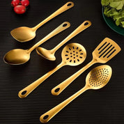 Conjunto Utensílios Gold em Inox - 6pcs