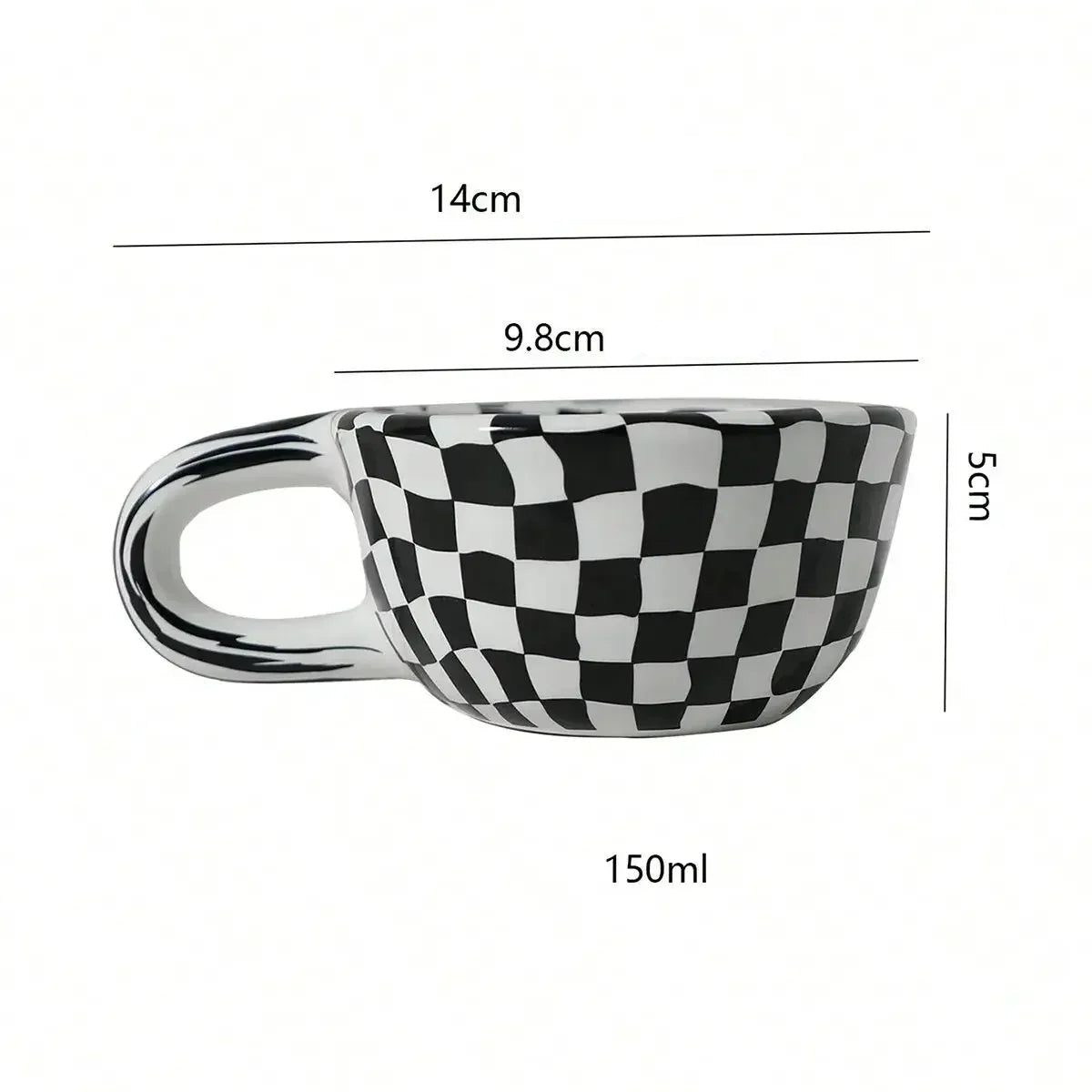 Caneca de Cerâmica Xadrez Criativa 200ml
