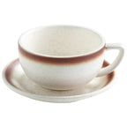 Conjunto de Xícara em Porcelana com Acabamento Pedra Nobre - 320ml