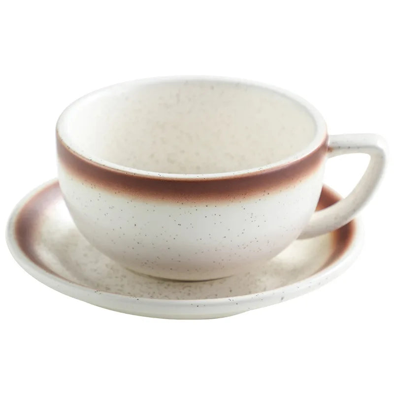 Conjunto de Xícara em Porcelana com Acabamento Pedra Nobre - 320ml