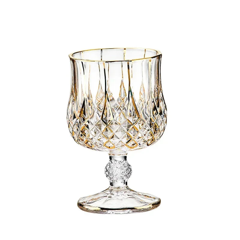 Garrafa de licor de vidro de cristal clássico europeu, copo de vinho estrangeiro, conjunto de vidro de uísque doméstico, conjunto de vinho de vidro de álcool