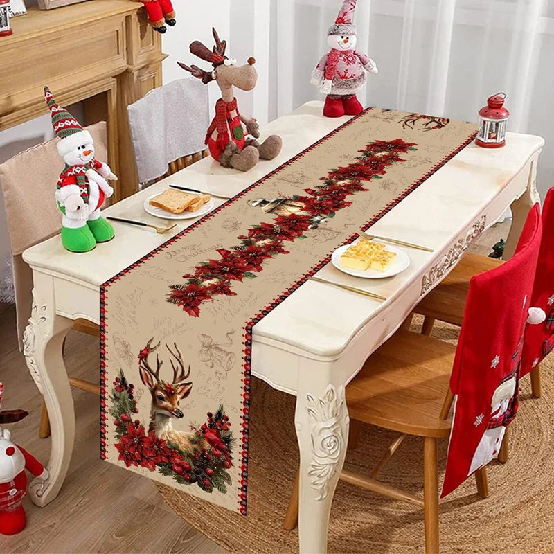 Corredor de mesa de natal feliz natal decoração para casa decoração de mesa de natal 2025 navidad notal noel ornamento feliz ano novo 2026