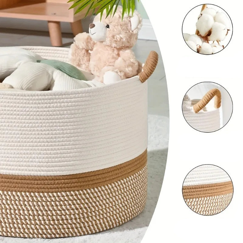 Cesta de Armazenamento Corda de Algodão