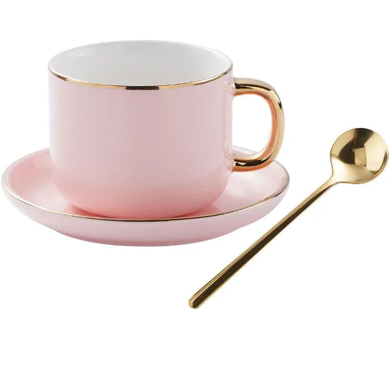 Conjunto Luxuoso de Xícara de Chá de Cerâmica Europeia