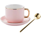 Conjunto Luxuoso de Xícara de Chá de Cerâmica Europeia