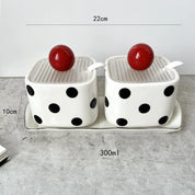 Porta Condimentos Bolinhas Cerâmica - Individual ou 2pcs