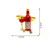 Kit Anéis de Guardanapo Formato Vinho 6 Pcs