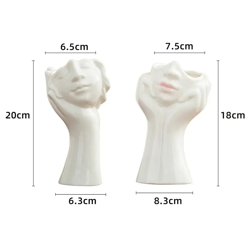 Escultura Rosto Feminino em Cerâmica