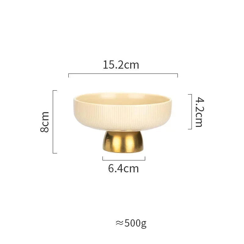Fruteira Decorativa Luxy Cerâmica e Inox