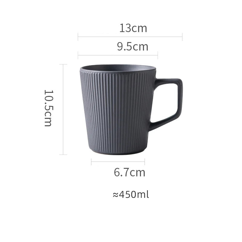 450ml canecas cerâmicas para homens e mulheres, copos de água da grande capacidade, para o café, leite, escritório, par