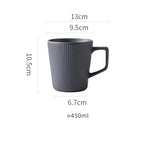 450ml canecas cerâmicas para homens e mulheres, copos de água da grande capacidade, para o café, leite, escritório, par