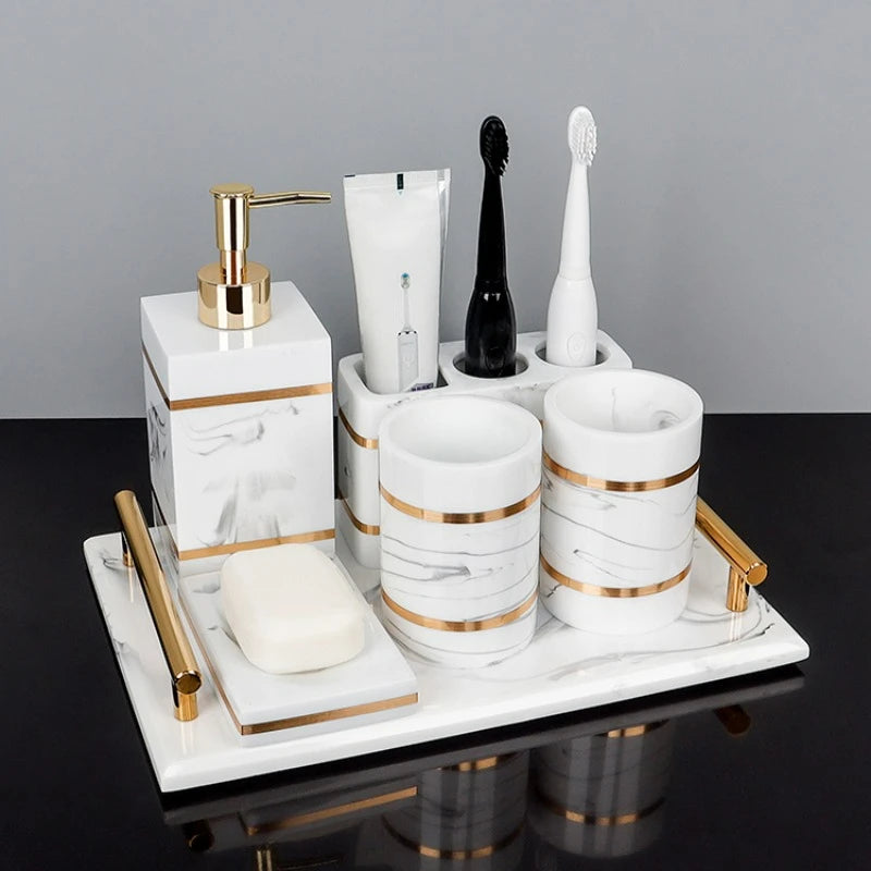 Linha Acessórios de Banheiro em Resina 5 Modelos