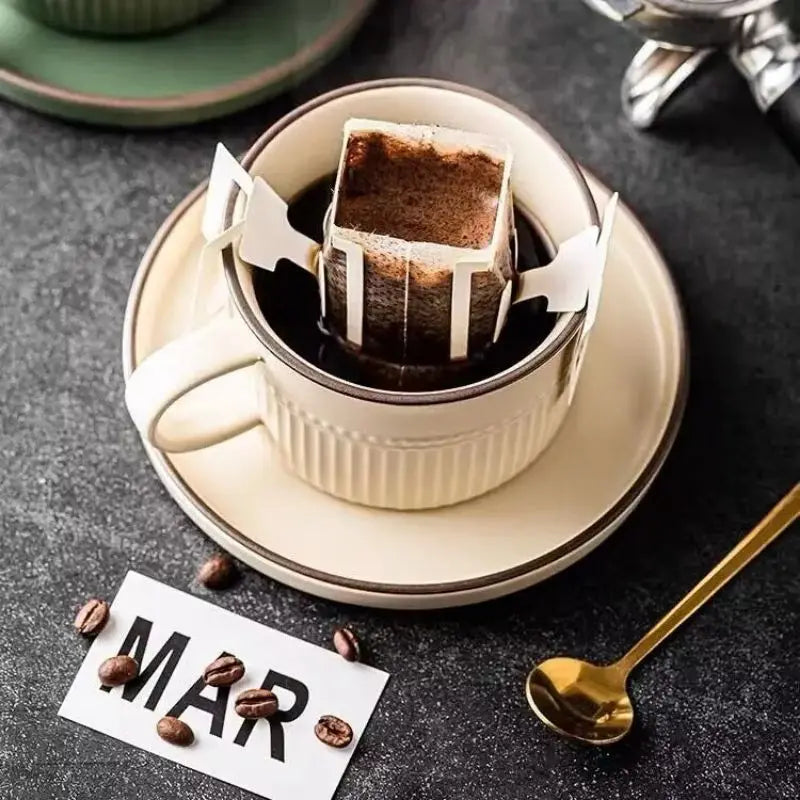 Conjunto Xícara de Cerâmica Nórdica para Café e Chá - 320ml