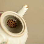 Chaleira de Porcelana com Estampa de Pêssego 250ml