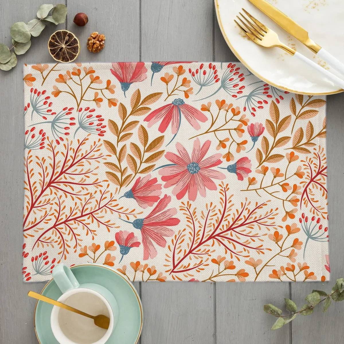 Kit Descanso para Prato Floral Feito a Mão 4pcs