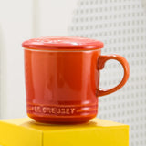 Caneca de Cerâmica Colorida com Tampa - 300ml