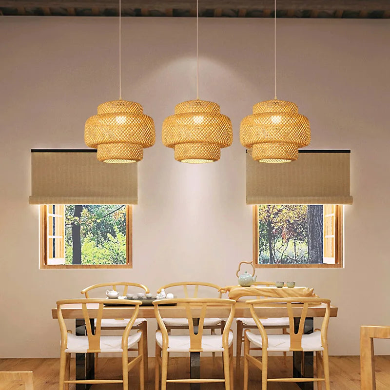 Lustre de Bambu Artesanal - Elegância Natural