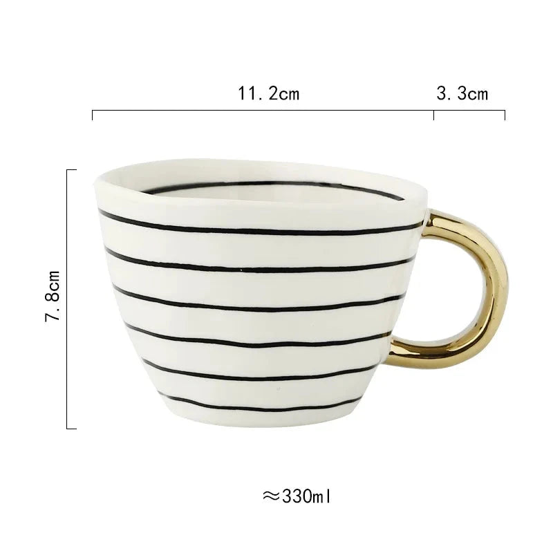 Caneca Geometric Pintada a Mão - 330ml