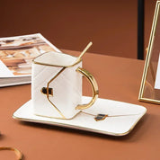 Conjunto Criativo Caneca Formato Bolsa em Porcelana 3pcs