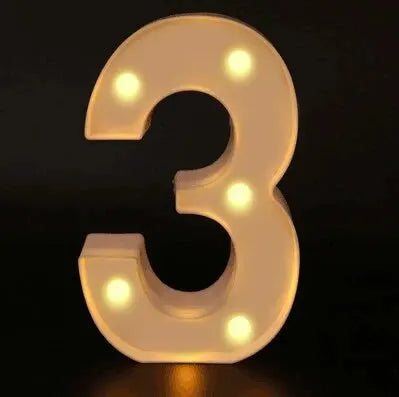 Lâmpada letra número alfabeto luminoso luzes LED decoração noite luz para casa casamento aniversário natal decoração