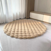 Coelho cabelo bolha veludo tapete redondo macio macio pelúcia imitação de pele crianças quarto almofada mesa café pé tapete decoração casa