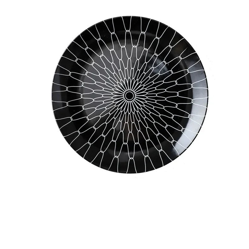 Prato de Porcelana Geométrico de Luxo