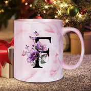 Caneca Floral Iniciais Letras - 320ml