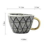 Caneca Geometric Pintada a Mão - 330ml