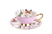 Xícara e Pires Butterfly em Porcelana