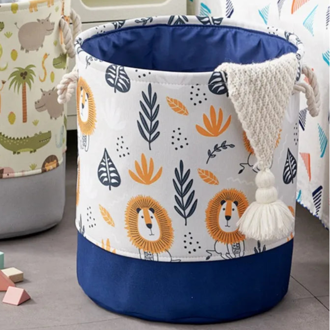 Cesta Dobrável Infantil de Armazenamento com Estampas Divertidas