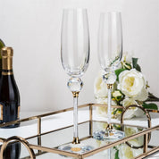 Conjunto 2 Taças 220ml Detalhes Dourado e Prata