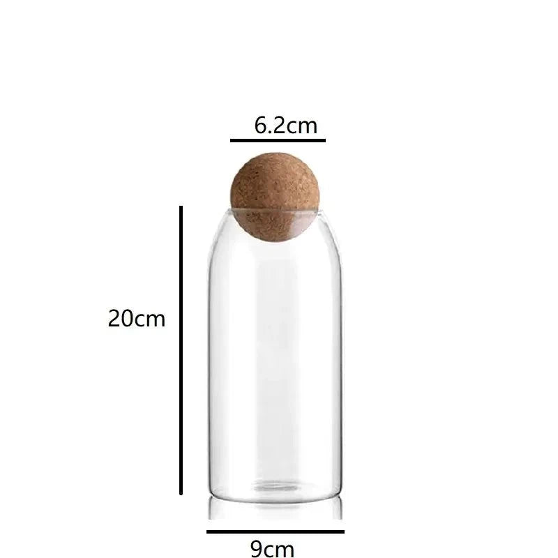 Pote com Tampa de Cortiça 3 Tamanhos